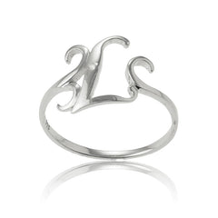 Sterling Silver Single CZ "L" Ring