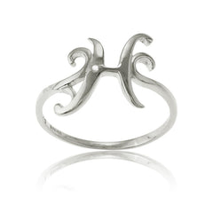 Sterling Silver Single CZ "H" Ring