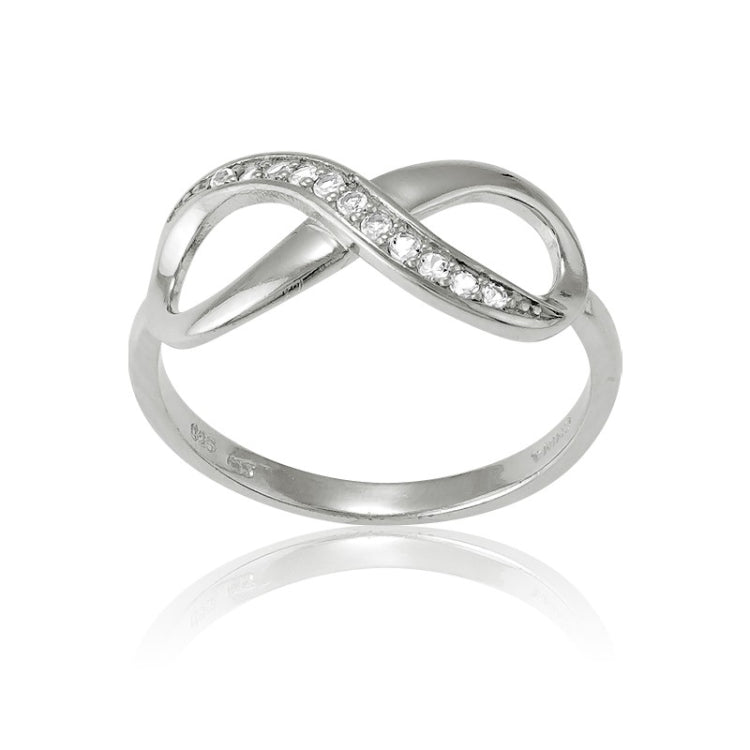 .5 Sterling Silver Half White Topaz Infinity Ring