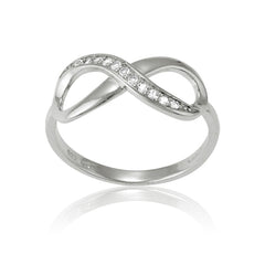 .5 Sterling Silver Half White Topaz Infinity Ring