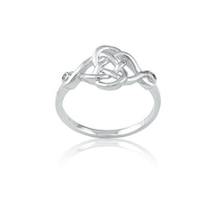 Sterling Silver Interlocking Design w/White Topaz Ring