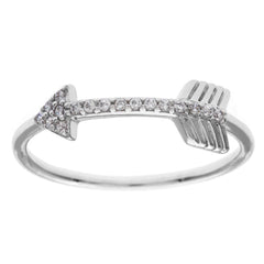 Sterling Silver CZ Arrow Ring