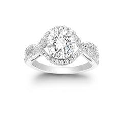 Sterling Silver Large CZ Engagement Ring