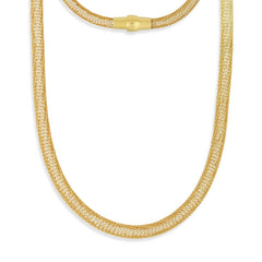 Sterling Silver Soft Mesh Magnetic Necklace - Gold Plated