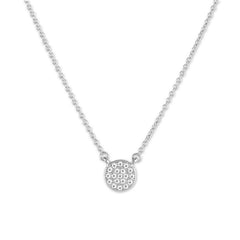 Sterling Silver Small Round Micro Pave Necklace