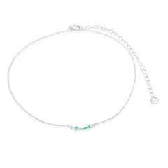 Sterling Silver Blue Inlay Opal Shooting Star Choker