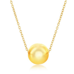Sterling Silver 10MM Bead Necklace - Gold Plated