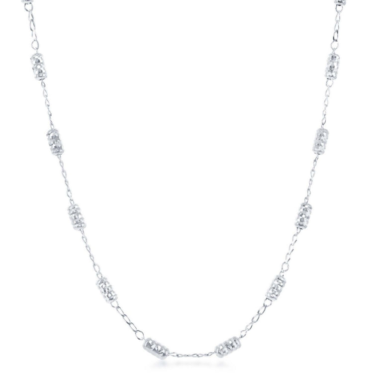 Sterling Silver Striped Rod Necklace