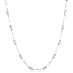 Sterling Silver Striped Rod Necklace