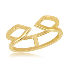 Sterling Silver Gold-Plated Open Pointed Ring