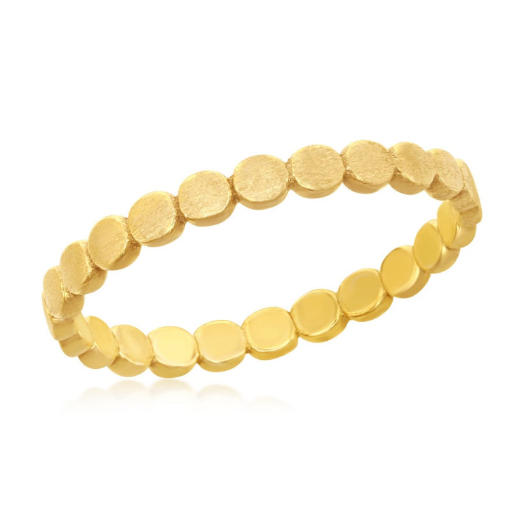 Sterling Silver Gold-Plated Matte Linked Circles Ring