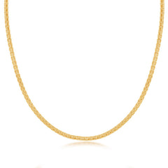 Sterling Silver Gold Plated Diamond-Cut Wire Design Necklace