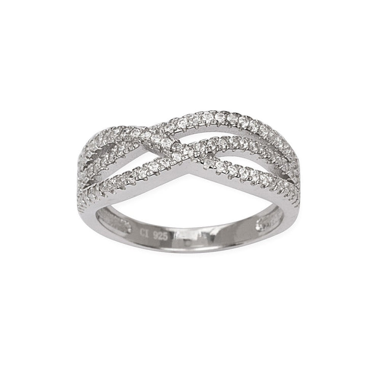 Sterling Silver CZ Micro Pave Ring