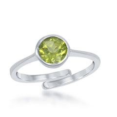 August" Peridot Bezel Set Ring