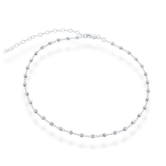 Sterling Silver Moon Cut Bead Choker