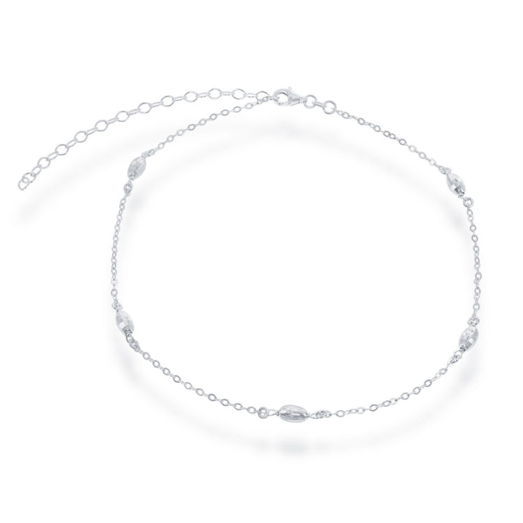 Sterling Silver Oval Bead Choker