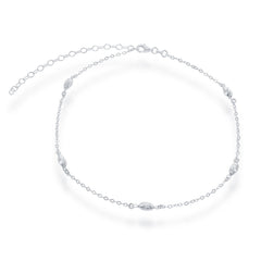Sterling Silver Oval Bead Choker