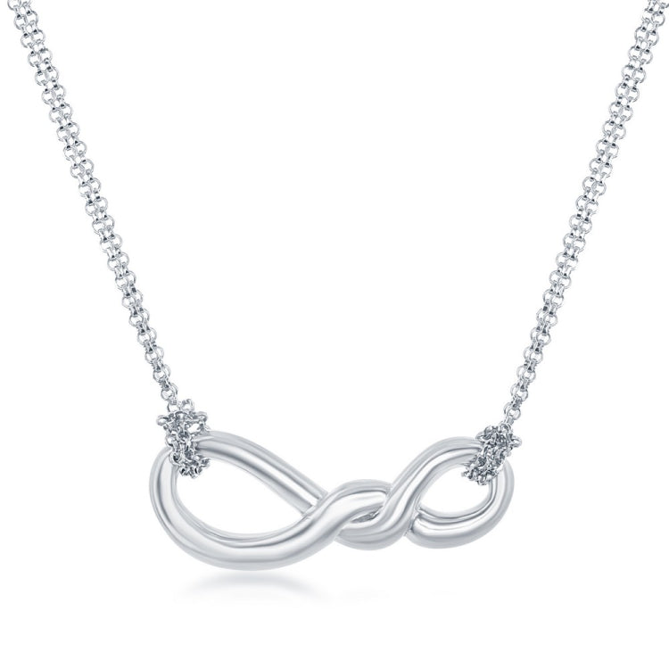 Sterling Silver Infinity Knot Double Strand Necklace