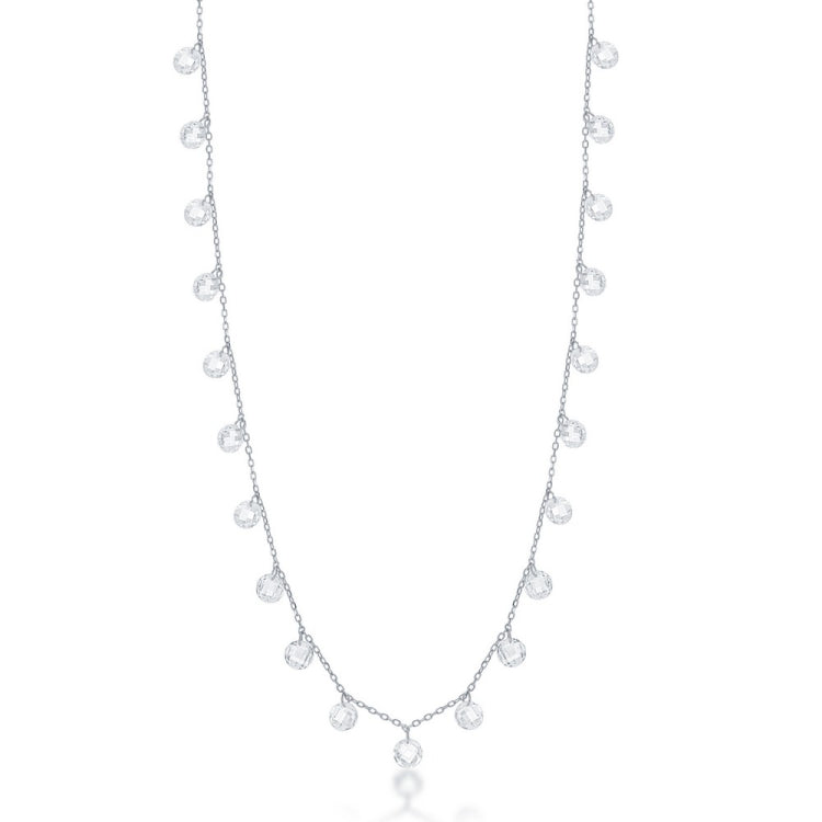 Sterling Silver Linked Cubic Zirconia Necklace