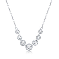 Sterling Silver Graduating CZ Necklace