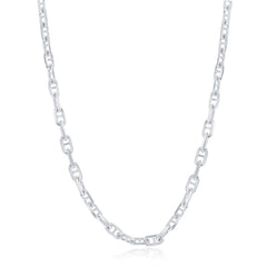 Sterling Silver 4.6mm Anchor Marina Chain - Rhodium Plated
