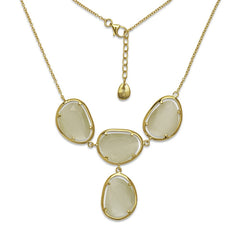 Sterling Silver Gold-Plated Nude Yellow Cat’s Eye Necklace