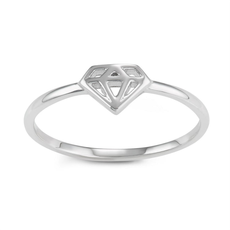 Sterling Silver Diamond Shaped Design Ring