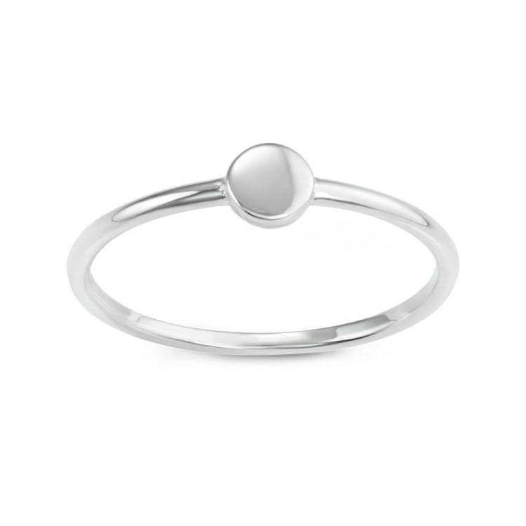Sterling Silver Small Round Disc Ring