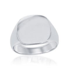 Sterling Silver Large Shiny Square Ring