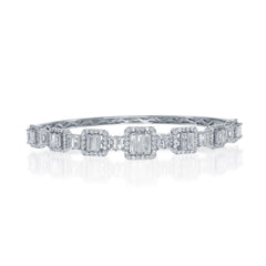Sterling Silver CZ Baguettes Bangle