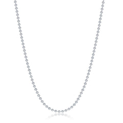 Sterling Silver 1.9mm Bead Chain - Silver Plated