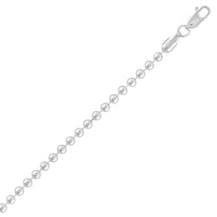 Sterling Silver 3MM Solid Bead Chain - Silver Plated