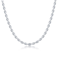 Sterling Silver Oval Bead Chain - Silver Plated