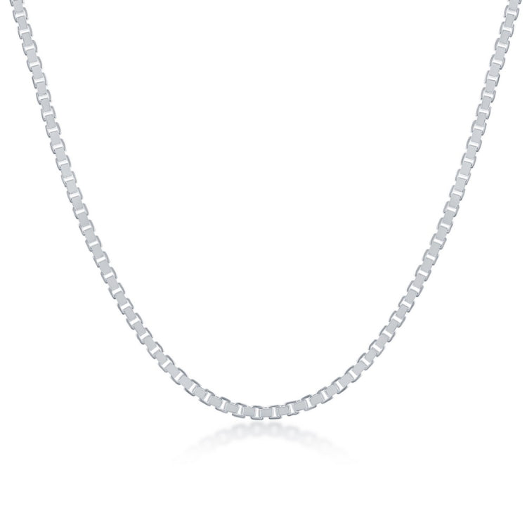 18" Sterling Silver 1.8mm Box Chain - Silver Plated