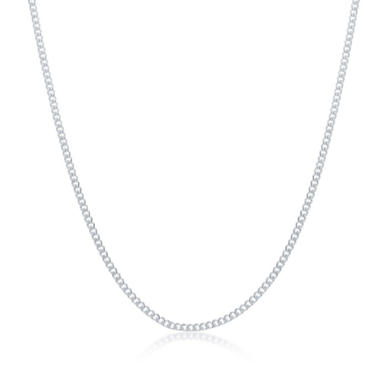 Sterling Silver 1.4MM Cuban Chain - Silver Plated