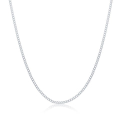 Sterling Silver 1.4MM Cuban Chain - Silver Plated