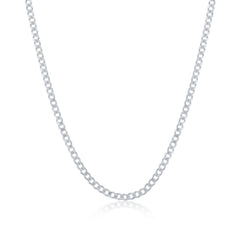 Sterling Silver 2MM Cuban Chain - Silver Plated