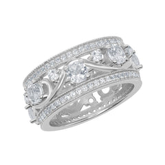 Sterling Silver All Around 3.45 cttw White Topaz Ring