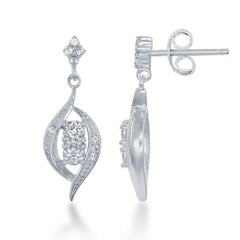 Sterling Silver Marquise "Us2gether" CZ Earrings