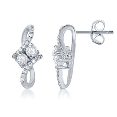 Sterling Silver "Us2gether" CZ Earrings