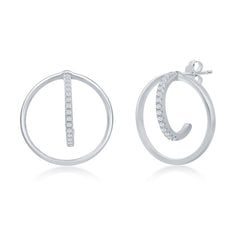 Sterling Silver 3D Round Open Earrings