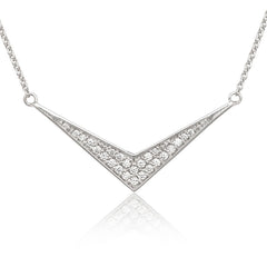 Sterling Silver 18" Boomerang CZ Necklace