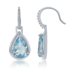 Sterling Silver Blue Topaz 4.5 cttw Teardrop Earrings
