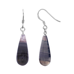 Sterling Silver Green Yellow Fluorite Teardrop Earrings
