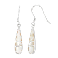 Sterling Silver White MOP Teardrop Earrings