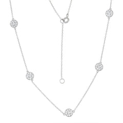 Sterling Silver Small CZ Discs Necklace