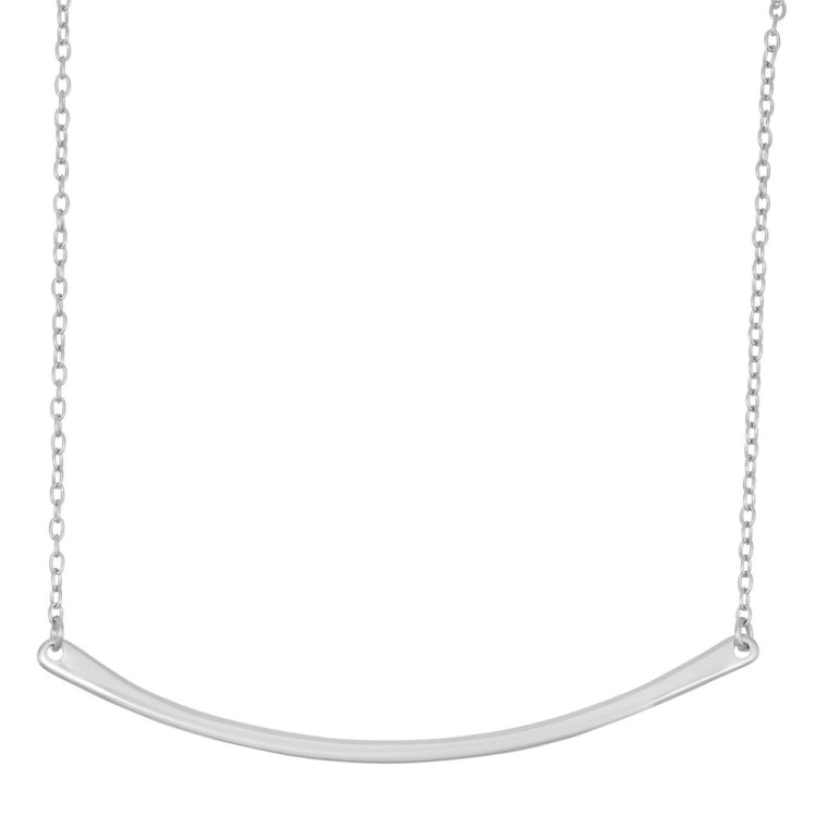 Sterling Silver Thin Curved Bar Necklace
