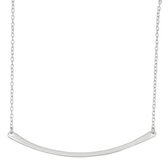 Sterling Silver Thin Curved Bar Necklace