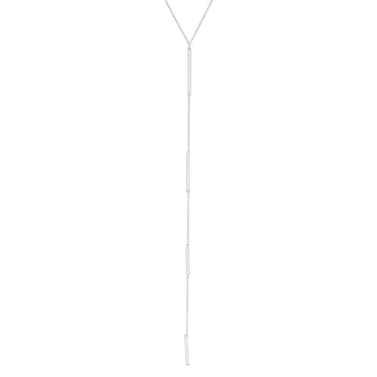 Sterling Silver Extra Long Y Design Multiple Bar Necklace