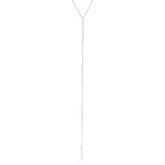 Sterling Silver Extra Long Y Design Multiple Bar Necklace